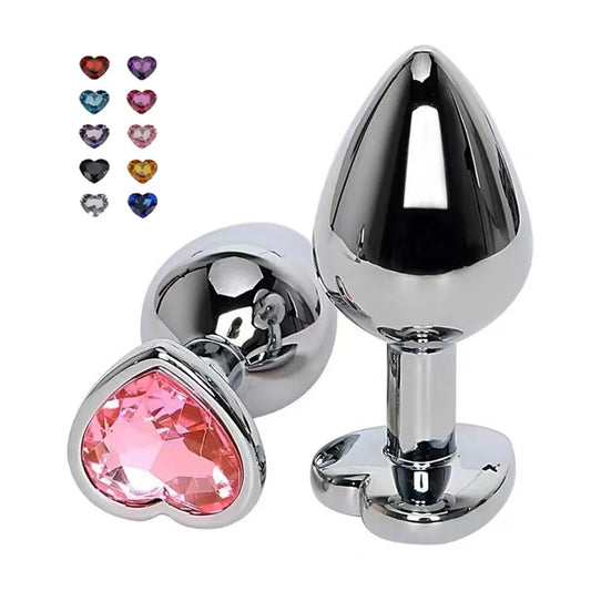 Plug anal metalico corazon joya talla S