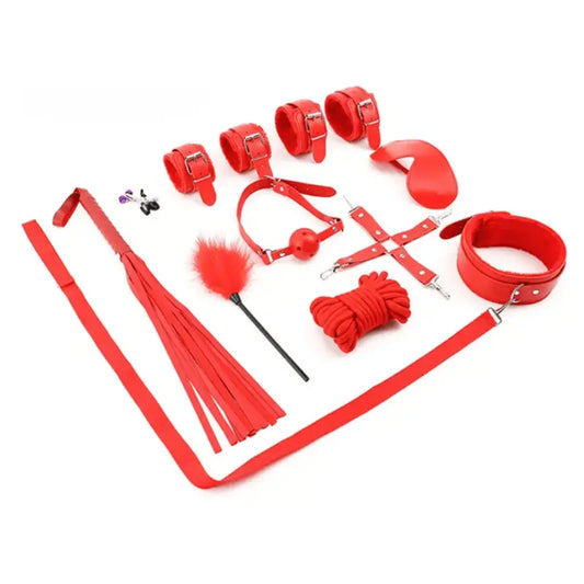 Kit sumisión BDSM 10pzs rojo