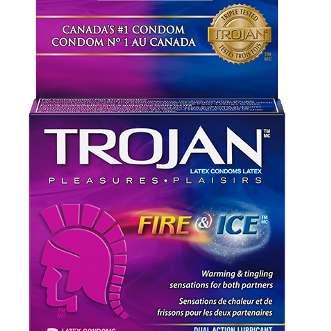 Condón Trojan Fuego y Hielo Pack X3