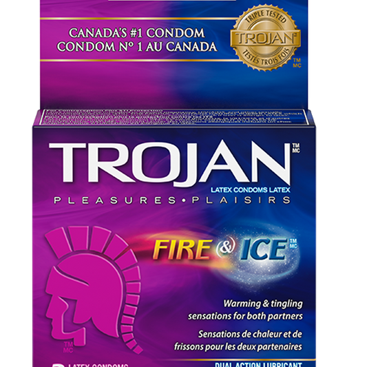 Condón Trojan Fuego y Hielo Pack X3