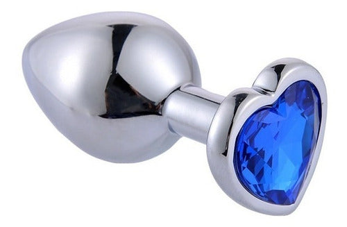 Plug metalico joya corazon talla M