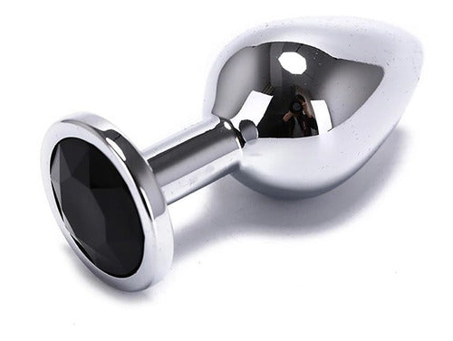 Plug anal metalico talla M joya negra